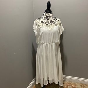 Torrid White chiffon lace dress.
